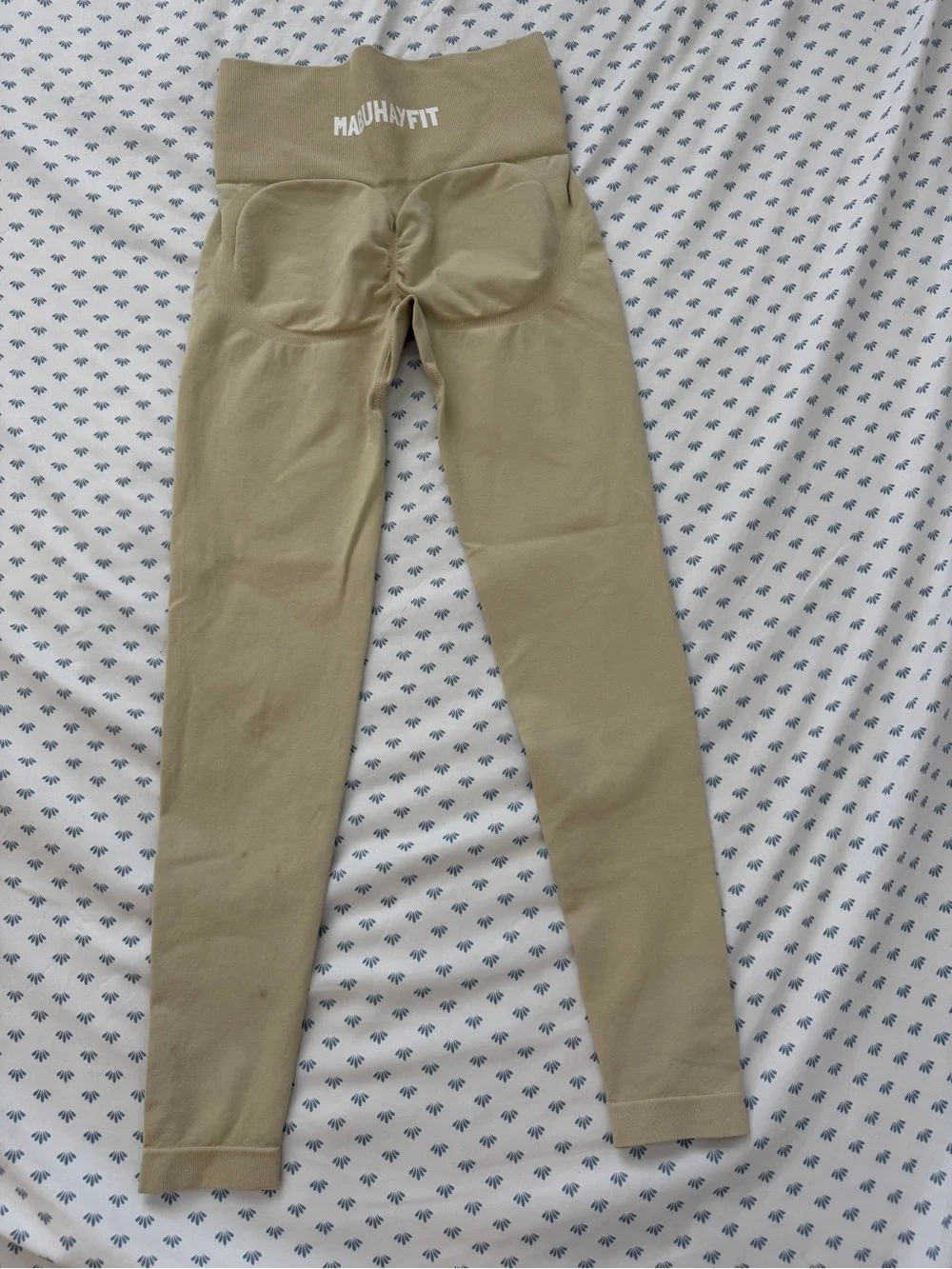 Men's Cream Ribbed Stretch Pants
